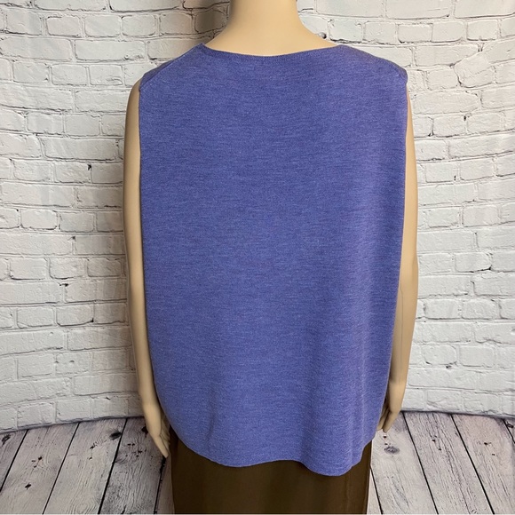 New Eileen Fisher Sleeveless Purple Wool Shell Top Size XL - Picture 3 of 10